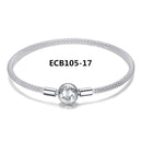 BISAER 925 plata esterlina Pulseira copo de nieve brazaletes 925 corazón serpiente cadena broche mujer plata pulsera para mujer joyería