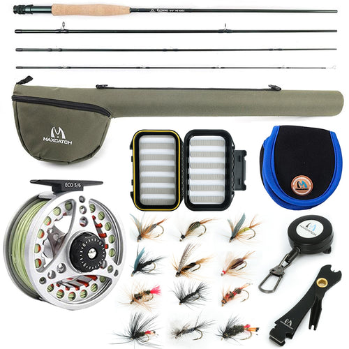 Maximumcatch 3-8WT Fly Fishing Rod And Reel Combo Set 8'6''/9' Medium-fast Fly Rod Pre-spooled Fly Reel &amp; Line &amp;Triangle Tube