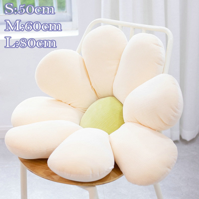 Cojín de flores de Margarita lavable, almohada de coche de peluche suave, cojín de silla de flor de melocotón, decoración de sofá para habitación femenina, regalo para cumpleaños de niña