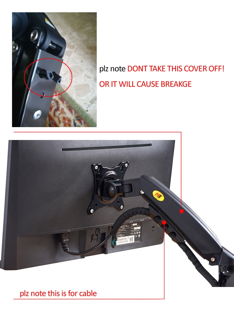 2019 NEW NB F80 Desktop17-27" LCD LED Monitor Holder Arm Gas Spring Full Motion Gas Strut Flexi TV Mount Loading 2-9kgs