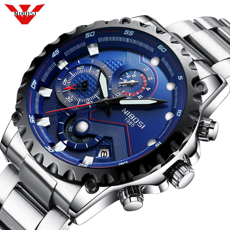 NIBOSI Men Watch Big Dial Sports Watches Mens Fashion Army Watch Men Military Clock Quartz Wristwatch Relogio Masculino