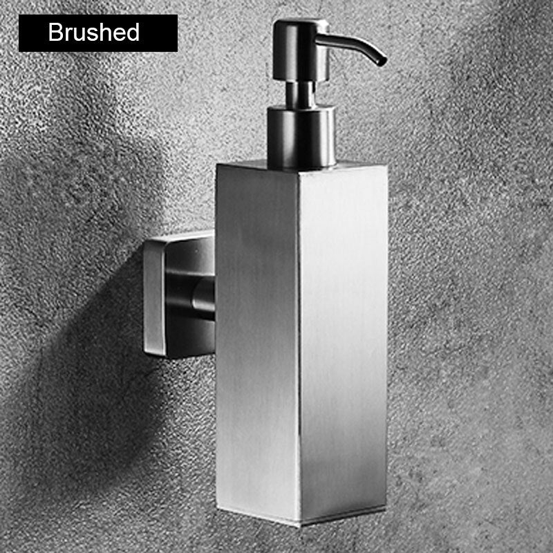 Dispensador de jabón de acero inoxidable 304, montaje en pared, dispensador de jabón líquido Manual, dispensador de champú para cocina y baño