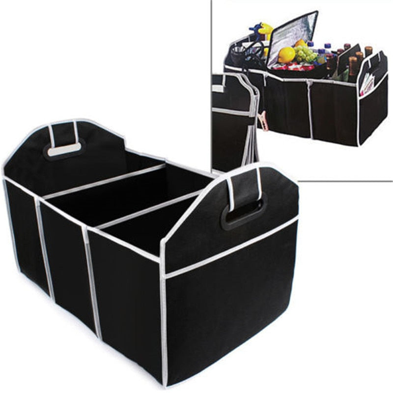 Car Trunk Storage Box Extra Large Collapsible Organizer With 3 Compartments Home Car Seat Organizer Car Accessories Interior
