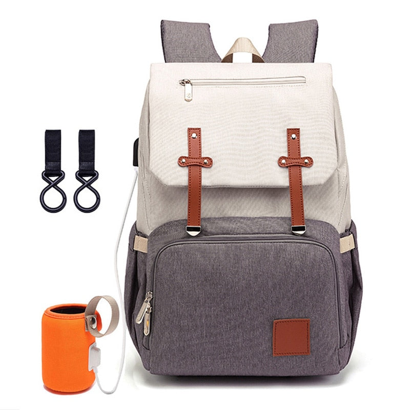 Wickeltasche Rucksack für Mama 2022 USB Mutterschaft Babypflege Windel Stilltaschen Mode Reise Wickelrucksack für Kinderwagen Kit