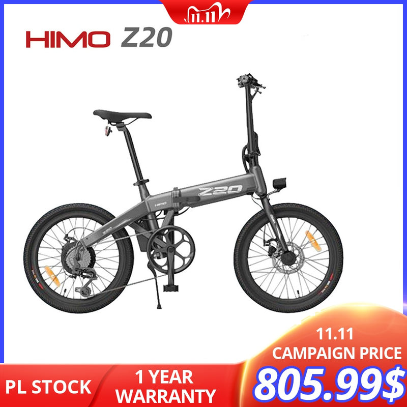 PL STOCK HIMO Z20 20Inches Bicicleta eléctrica Diseño plegable 100KG 10AH 36V 250W DC Motor E-bike