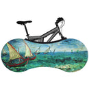 HSSEE oil painting series bicycle cover high quality elastic fabric road bike indoor dust cover new technology does not fade
