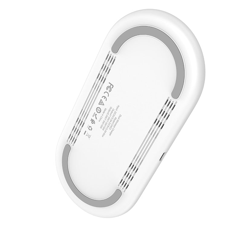 HOCO Fast Dual 2in1 Wireless Charger Pad for Airpods Pro for iPhone X XR XS 11 Pro Max Samsung S10 Xiaomi QI Induction Charging