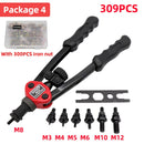 HIFESON Hand Threaded Rivet Nut Gun 70/95/300PCS Nuts Insert Manual Riveter Rivnut Tool for M3 M4 M5 M6 M8 M10 M12 Nut