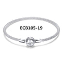 BISAER 925 plata esterlina Pulseira copo de nieve brazaletes 925 corazón serpiente cadena broche mujer plata pulsera para mujer joyería