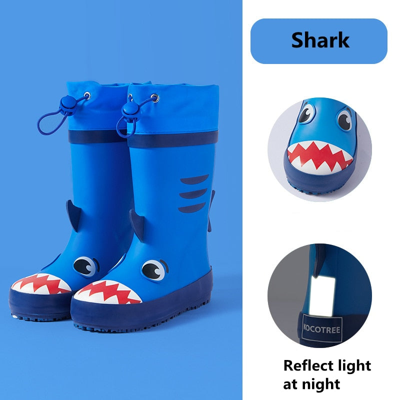 Unicorn Kids Rain Boots Boy Girl Waterproof Shoes New Cartoon Printed Fashion Children Rubber Boots With Calf Waterproof Cover