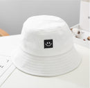 2020 New Smile Face Labeled Children Bucket Hats All Matched Simple Style Caps Kids Bob Hat Summer Fashion Sun Hat