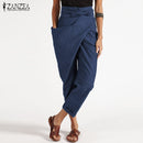 Fashion Women Harem Pants ZANZEA Casual Lace Up Solid Turnip Trousers Female Office Work Pants Elegant Pencil Pantalon Palazzo