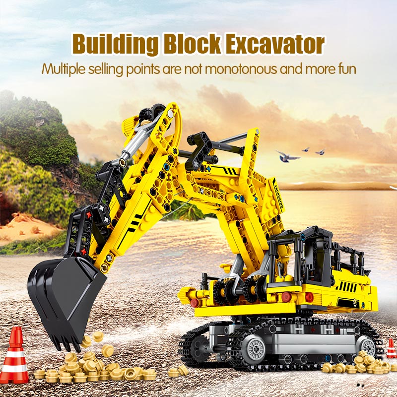 SEMBO City Engineering Bulldozer Crane Car Truck Excavator Roller Building Blocks Construction Bricks Toy for Children