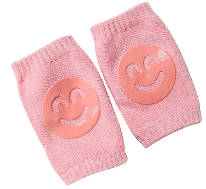 Baby Knee Pads Toddler Crawling Protector Toddler Legs Warmers Leg Protection Elbow Pads Baby Safety Cotton Non Slip Smiley