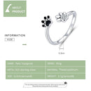 WOSTU 100% 925 Sterling Silver Paw Dog Pets&