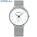 CRRJU Relojes para hombre Ultrafino Minimalista Impermeable - Reloj de pulsera de moda para hombre Vestido unisex con banda de malla de acero inoxidable