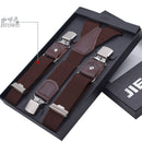 Genuine Leather Men's Suspenders  3/6 Clips Braces Suspensor Adjustable Belt Strap Bretelles Vintage Male Garter For Shirt
