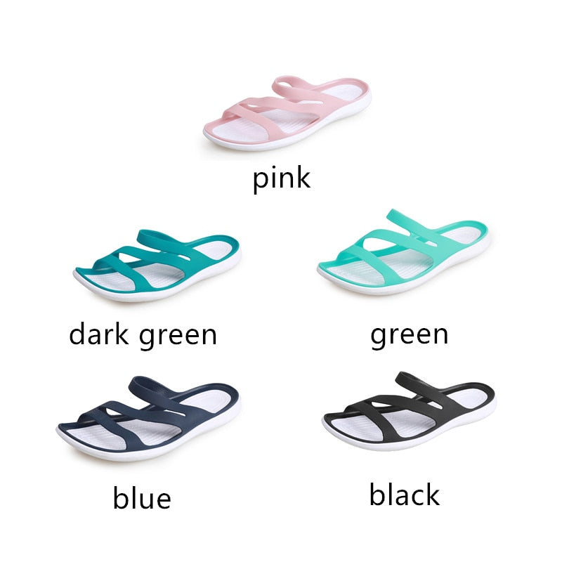 Dosreal Damen Hausschuhe Sommer 2020 Damen Slides Home Fashion Jelly Schuhe Weibliche Weiche Sohle Slip On Damen Sandalen Flacher Freizeitschuh