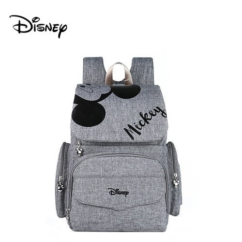 Disney Mummy Diaper Bag Maternity Nappy Nursing Bag for Baby Care Travel Backpack Designer Mickey Bags Handbag Gray and Black