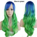S-noilite Synthetic 28colors 22inch Loose Wave Wigs Halloween Cosplay Wig Blue Red Pink Grey Purple Hair Wig Cosplay for party