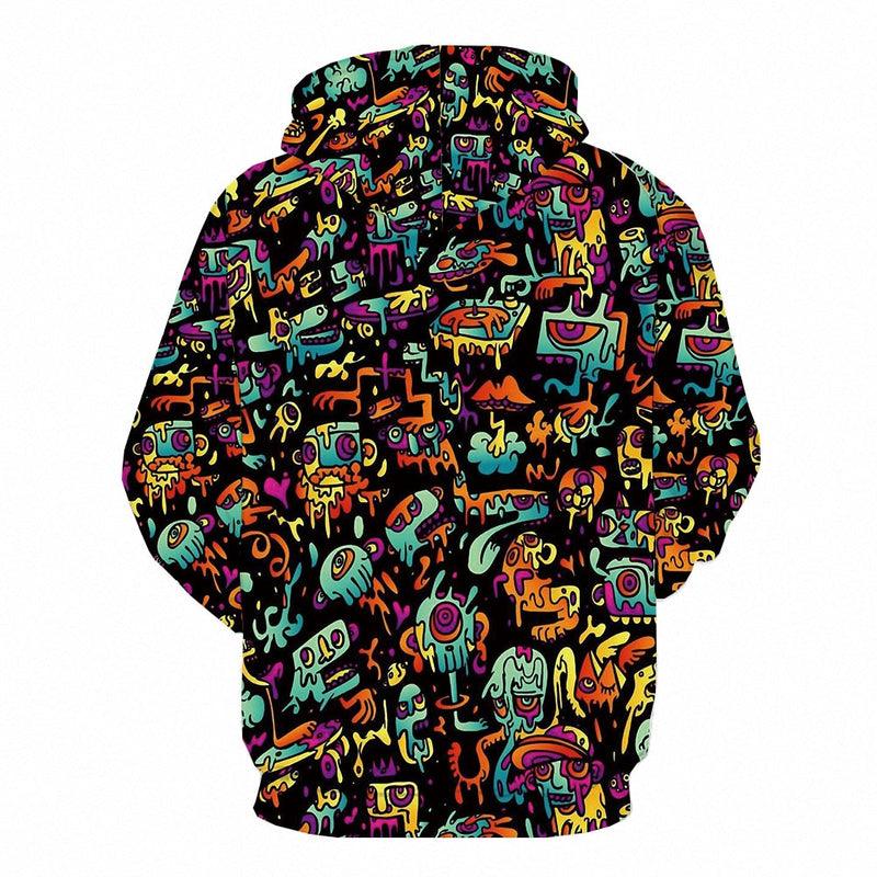 3D Hoodies Psychedelic Sweatshirts Männer Element mit Kapuze Casual Abstract Hoody Anime Graffiti Hoodie Print Lustiger 3D-Druck