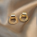 Pendientes colgantes de círculo pequeño múltiple de Color dorado metálico Retro, joyería 2022, pendientes inusuales para fiesta de boda a la moda para mujer