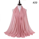 Luxuey Pom Pom Bubble Chiffon Hijab Scarf Women Long Shawl Wrap Muslim Headband Maxi Islamic Sjaal 180*70cm