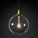 1 Light Clear Glass Globe Led G4 Lustre Luminaires Pendant Lights Simple Nordic Gold Metal Hanging Lamp Dining Room Droplight