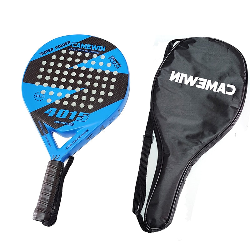 Camewin Professional Full Carbon Beach Tennis Paddle Racket Soft EVA Face Tennis Raqueta With Bag For Adult
