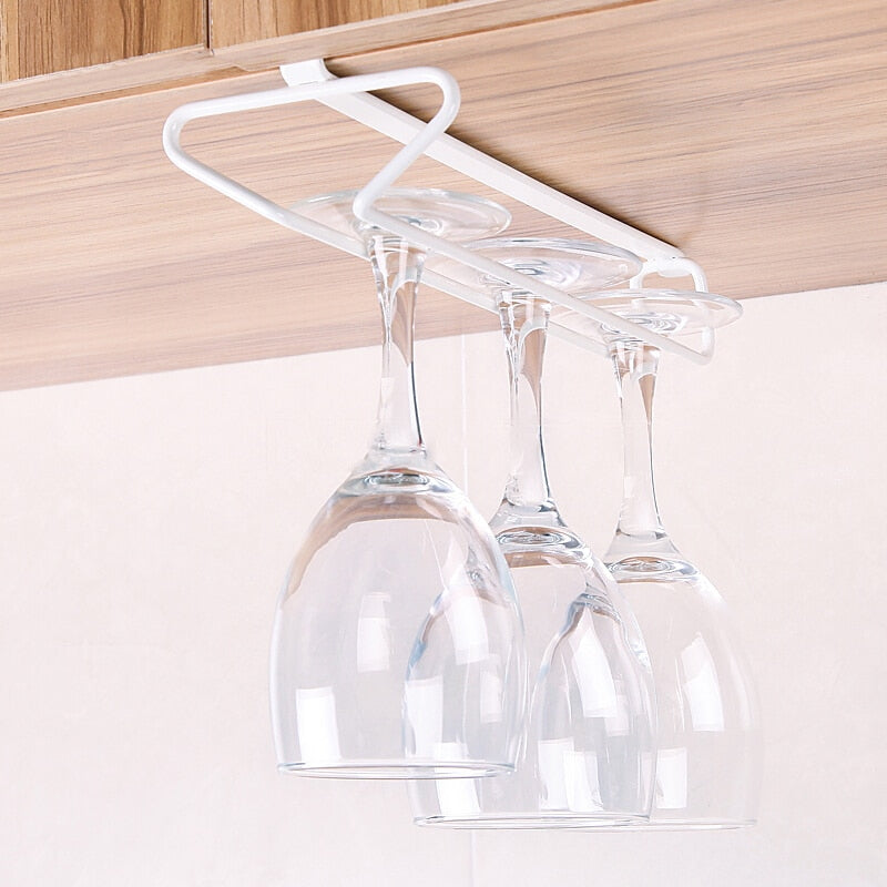 New Useful Stainless Steel Wine Rack Wine Glass Rack for Holder Glasses Storage Bar Kitchen 6-9 Cups Hanging Bar Hanger Shelf