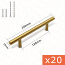 NAIERDI 20 piezas manija de muebles de barra en T de acero inoxidable manija de cocina de oro cepillado tirador de gabinete negro con tornillo de bambú cortable