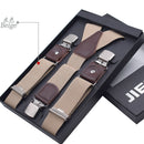 Genuine Leather Men's Suspenders  3/6 Clips Braces Suspensor Adjustable Belt Strap Bretelles Vintage Male Garter For Shirt