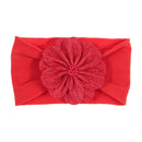 Nishine Soft Stretch Satin Rose Flower Baby Headband Newborn Knot Wide Nylon Headwraps Turban Girls Headwear Kids Photo Props