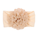 Nishine Soft Stretch Satin Rose Flower Baby Headband Newborn Knot Wide Nylon Headwraps Turban Girls Headwear Kids Photo Props