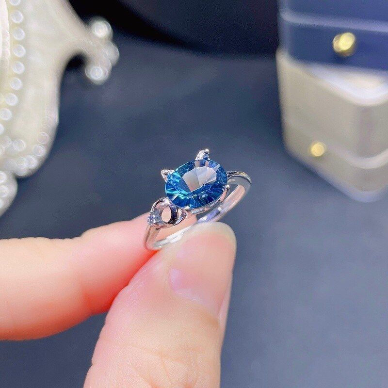 Simple and Stylish, Natural Topaz Ring, Beautiful Color, Exquisite Workmanship, 925 Sterling Silver,