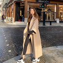 Autumn Winter French Loose Casual Temperament Elegant Lapel Ladies Fashion Long Sleeves Double-sided Cashmere Blend Coat