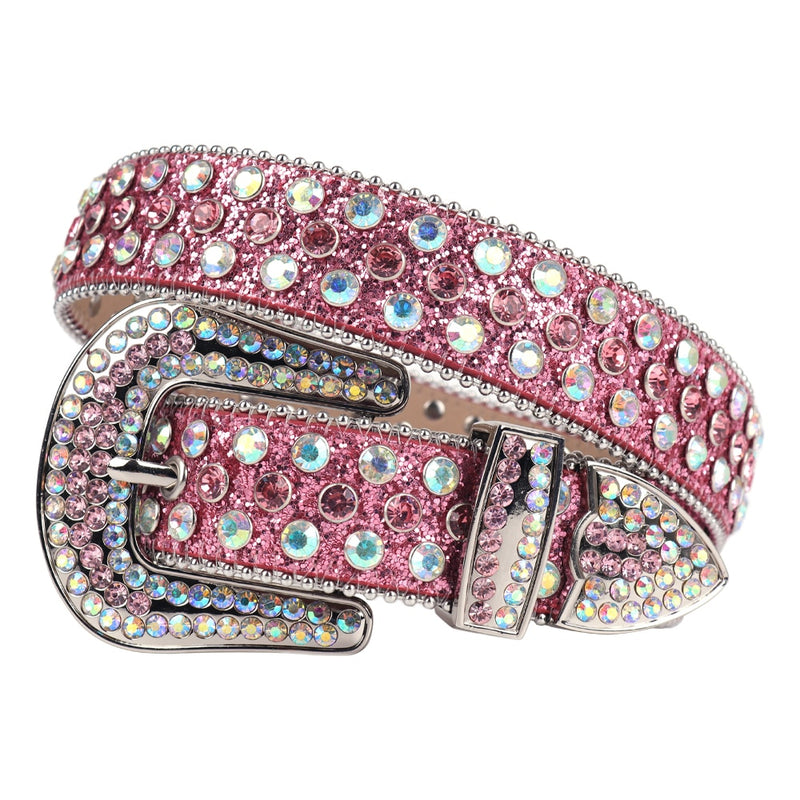 Bling Bling Western Rhinestones Belt Luxury Strap Crystal Belt Cowgirl Cowboy Studded Belt For Women Men Cinturones Para Mujer