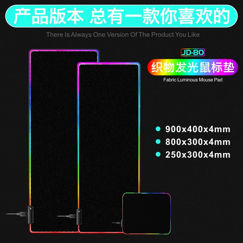 Alfombrilla de ratón luminosa extra grande y gruesa con borde de bloqueo alfombrilla de ratón mágica alfombrilla de mesa de ordenador grande alfombrilla de juego para comer pollo