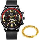 Luxury Mens Bracelets Watches Fashion Men Stainless Steel Mesh Belt Quartz Watch Business Casual Male Clock relogio masculino