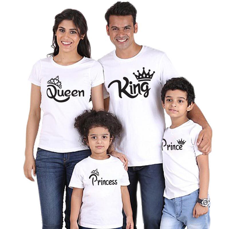 Family Matching Clothes Cotton T-Shirt Father Mother Daughter Son King Queen Men Women T Shirt Groot Plus Size Summer Top Tshirt