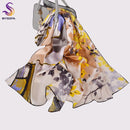 [BYSIFA] New Luxury Pure Silk Scarf Shawl Women Spring Autumn Long Scarves Ladies Brand 100% Silk Neck Scarf Foulard 175*52cm
