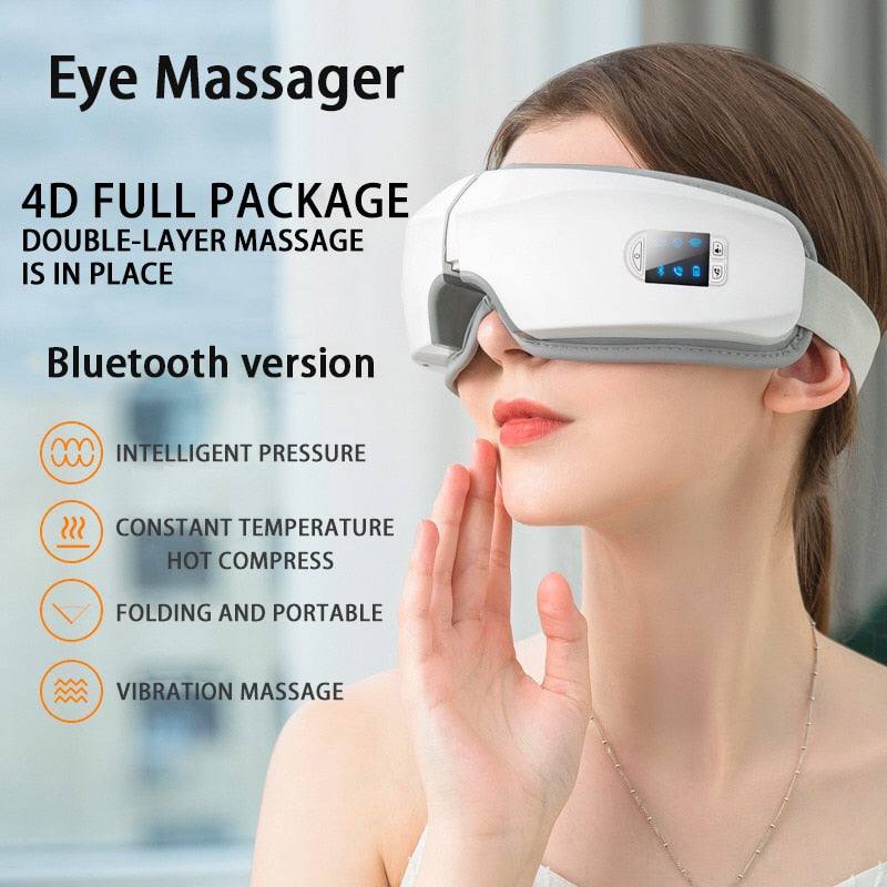 4D Smart Airbag Vibration Augenmassagegerät Augenpflege Instrument Heizung Bluetooth Musik lindert Müdigkeit und Augenringe