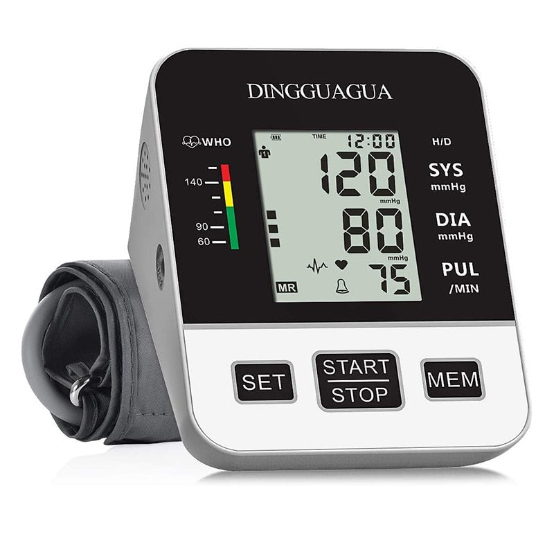 Medidor de presión arterial Monitor de brazo superior Monitor de presión arterial digital automático Brazalete Máquina BP Medidor de monitoreo de frecuencia de pulso