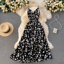 Boho Slim V Neck Summer Bandage Backless Maxi Long Dress Women Casual Spaghetti Strap Party Beach Holiday Elegant Tunic Vestidos