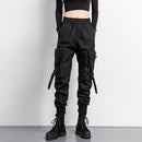 Women Elastic Waist Loose Streetwear Cargo Pants Female Fashion Ankle-length Jogging Trousers Ladies Plus Szie Casual Pants