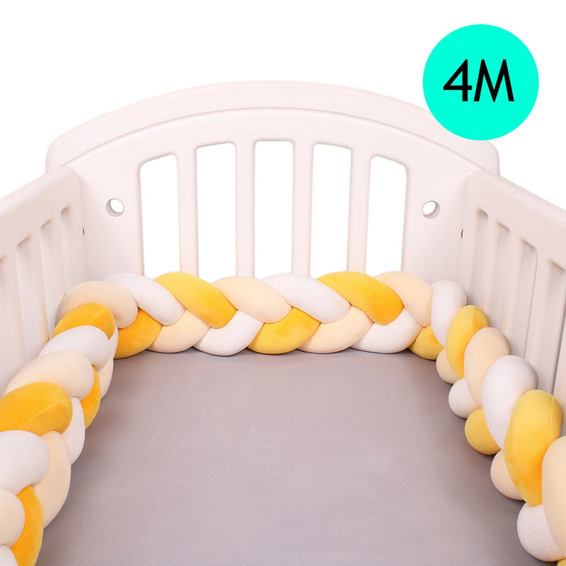 4M Baby Bed Bumper Protector Infant Cradle Pillow Cushion Braid Knot Bumper Crib Bumper Tour De Lit Bebe Tresse Room Decor