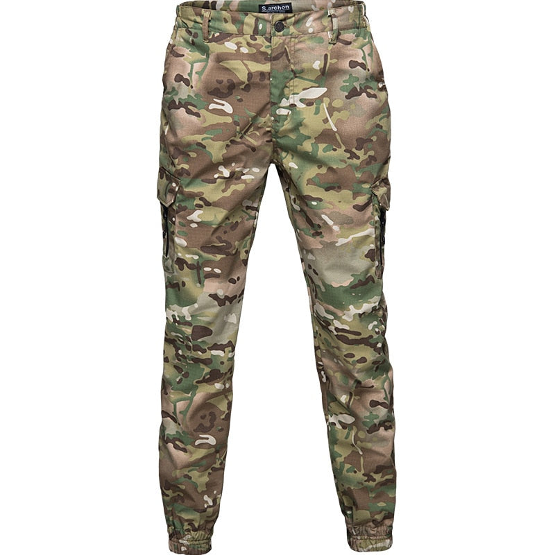 S.ARCHON Camouflage Jogger Pants Men Camo Tapered Cargo Trousers Waterproof Tactical Pants Male Casual Fashion Streetwear Pants