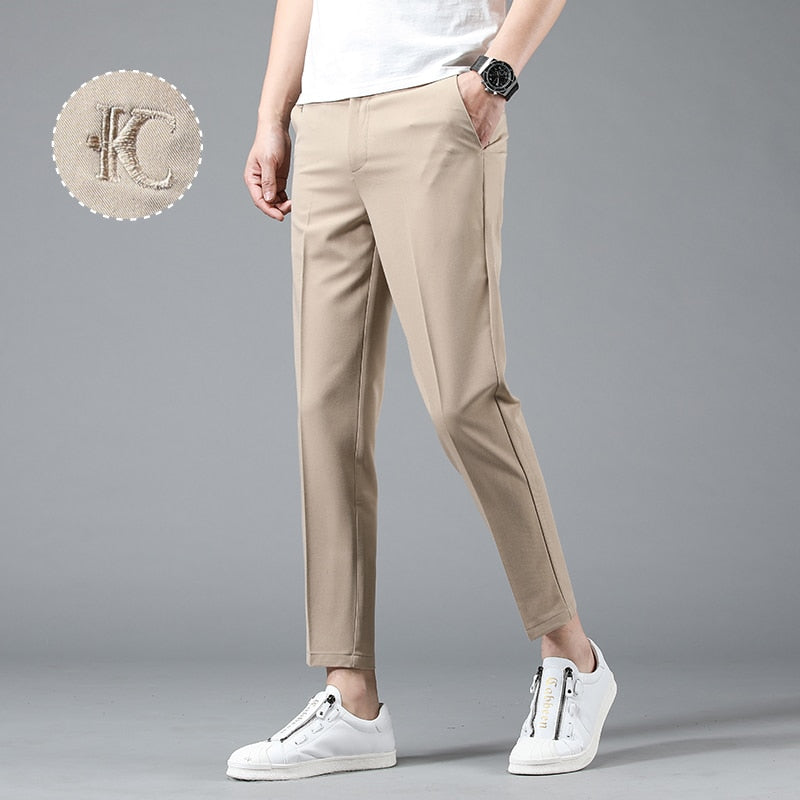 Jantour Brand Men Ankle Pants New Summer Casual Trousers Straight Chinos Fashion Jogging Pants Male Brand Trousers High Quality