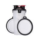 Botella de agua plegable portátil 2 en 1 para mascotas, contenedor de comida con cuenco plegable de silicona para mascotas, cuenco para viajes al aire libre, comedero para perros y gatos