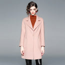 Women's 2020 autumn and winter new European and American long hand double faced overcoat woolen coat